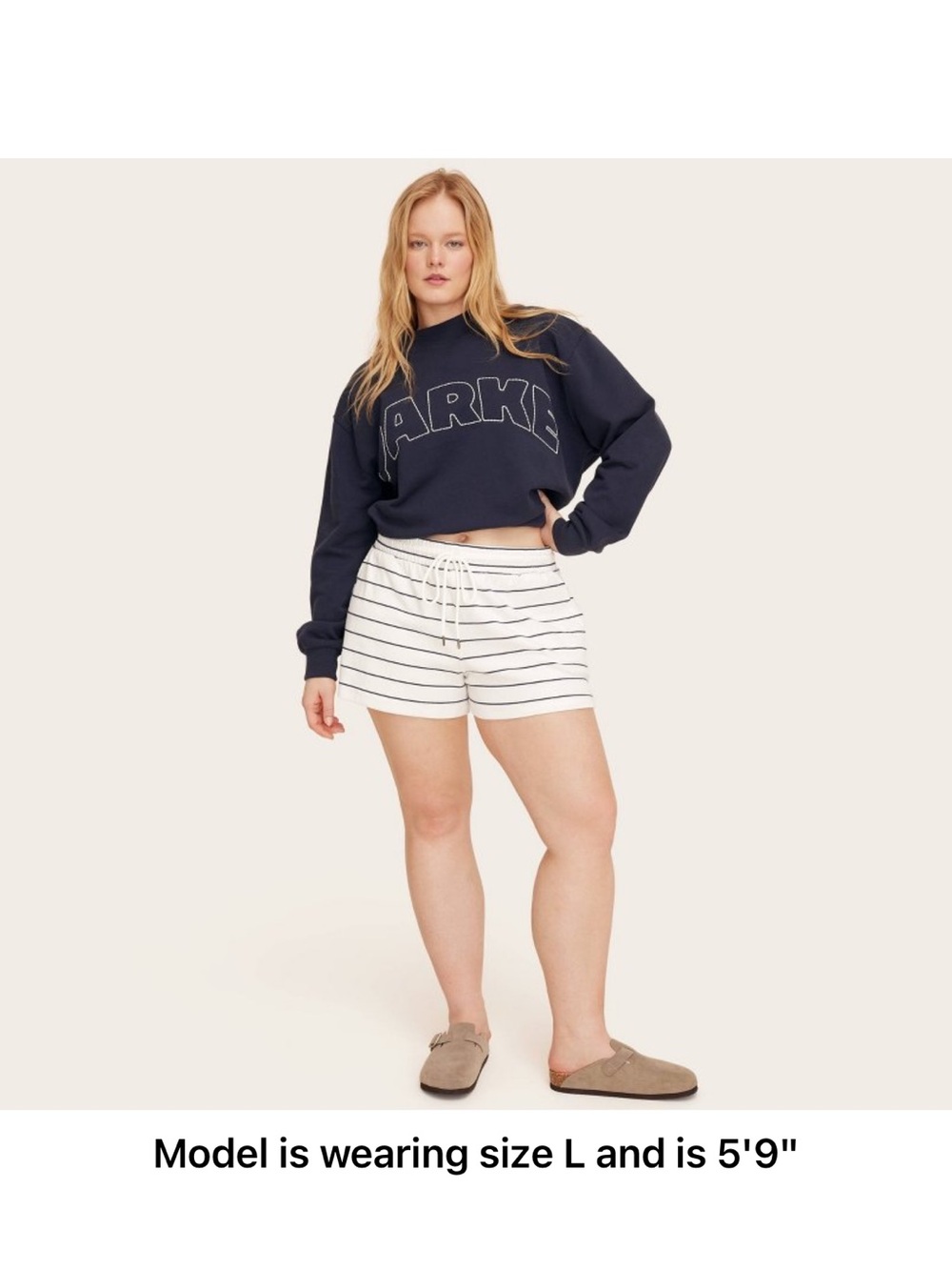 Parke x Target Women’s HIGH RISE Drawstring pull on navy blue STRIPED - Picture 6 of 6